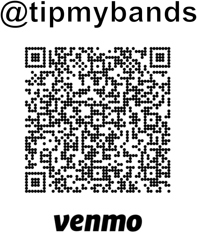 Dave & John Acoustic @tipmybands Venmo handle and QR code